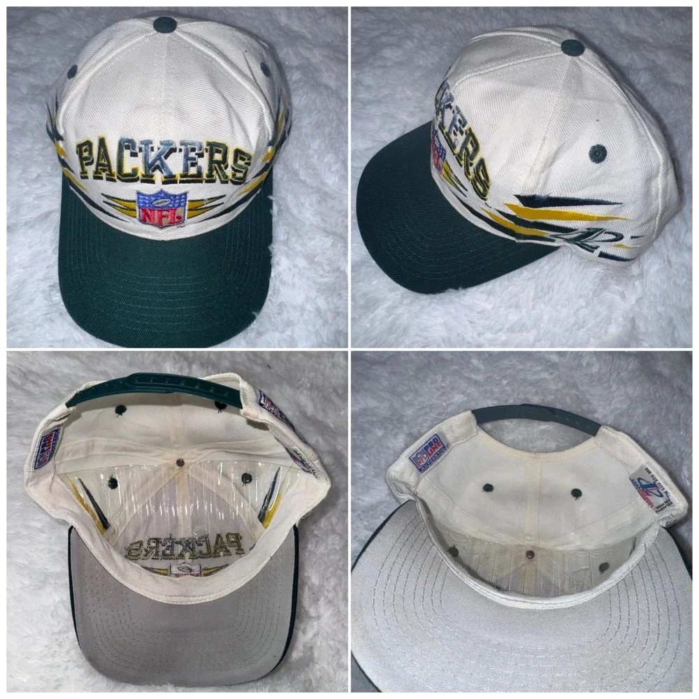 Vintage logo athletics Green Bay Packers NFL Snapback Hat Diamond cut Dcut‎